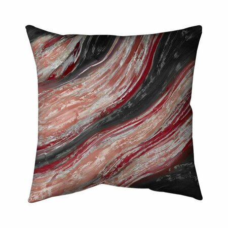 FONDO 26 x 26 in. Red Wave-Double Sided Print Indoor Pillow FO2773815